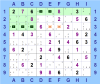 Locked Candidates con candidati bloccati contemporaneamente in riga e riquadro (per Sudoku Solving Guide Pages)